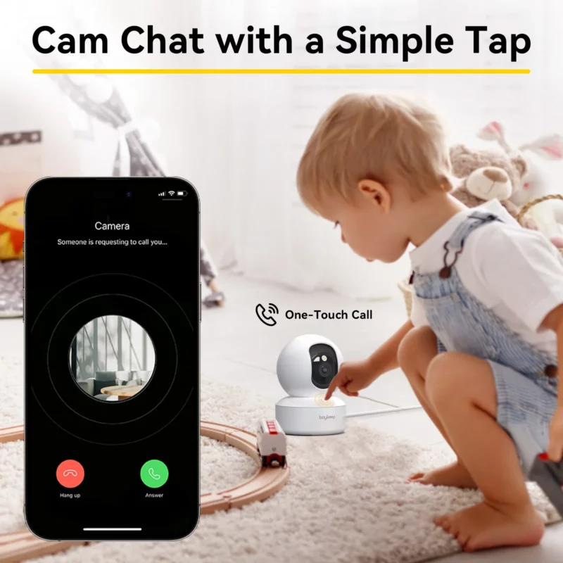 2K Pet Dog Camera with Phone App, 5G/2.4GHz WiFi Indoor Security Baby Camera, 360° Pan & Tilt, 2-Way Audio, Night Vision - Image 6