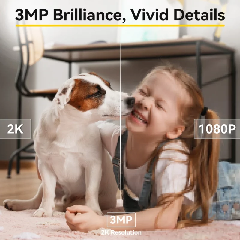 2K Pet Dog Camera with Phone App, 5G/2.4GHz WiFi Indoor Security Baby Camera, 360° Pan & Tilt, 2-Way Audio, Night Vision - Image 3