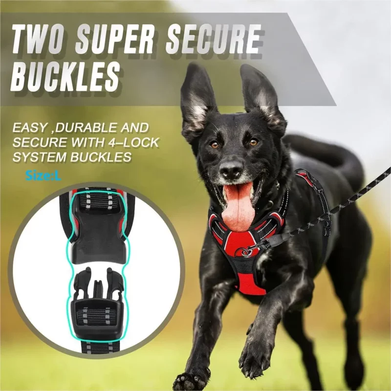 No Pull Dog Harness - Front Clip Heavy Duty Reflective Easy Control Handle for Large Dog Walking - Image 6