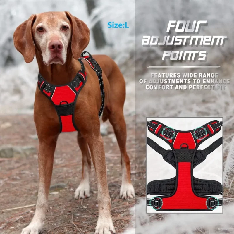 No Pull Dog Harness - Front Clip Heavy Duty Reflective Easy Control Handle for Large Dog Walking - Image 3