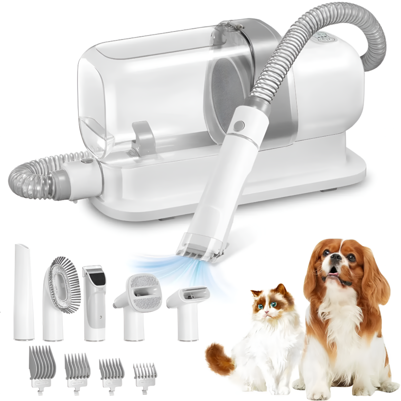 Professional Dog Grooming Kit +Vacuum with 2.3L Dust System for Pet Hair Management