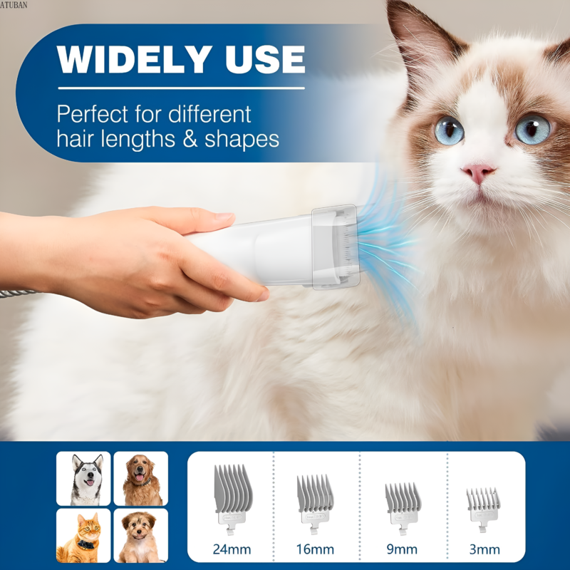 Professional Dog Grooming Kit +Vacuum with 2.3L Dust System for Pet Hair Management - Image 4